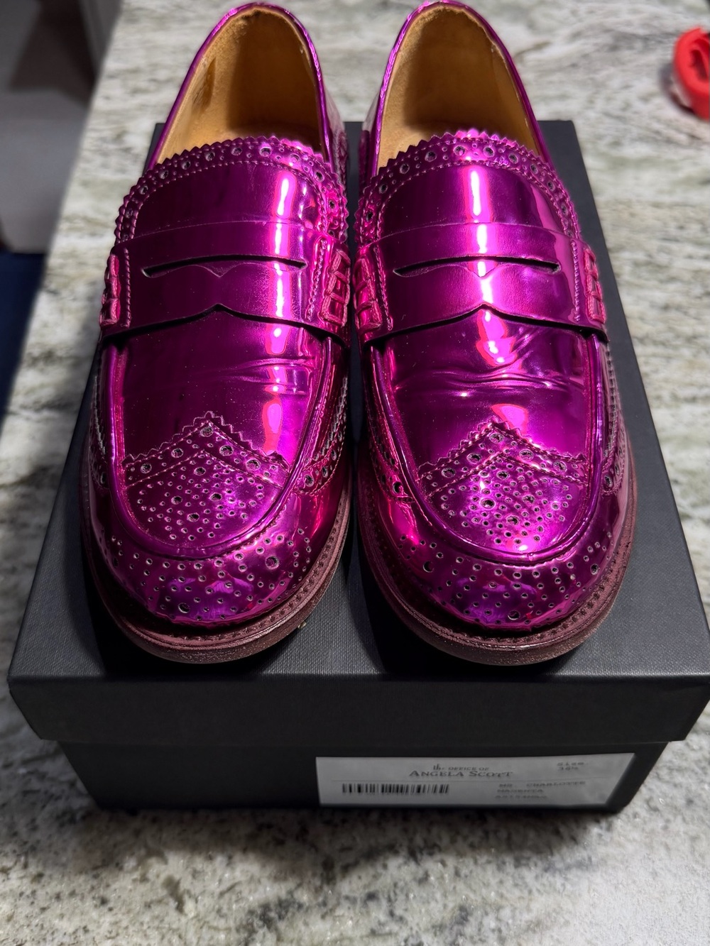 The Office of Angela Scott Ms Charlotte Magenta Loafers Pink Loafers NIB - Picture 5 of 17